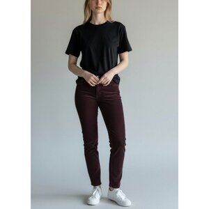 Calvin Klein Jeans Size 2 Eggplant Corduroy Slim Fit Womens Pants